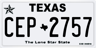 TX license plate CEP2757