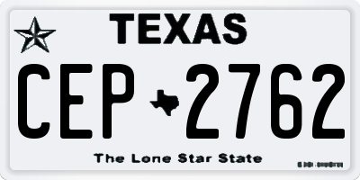 TX license plate CEP2762