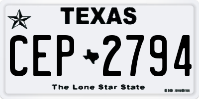 TX license plate CEP2794