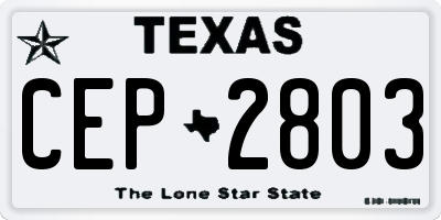 TX license plate CEP2803