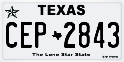 TX license plate CEP2843