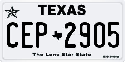 TX license plate CEP2905