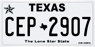 TX license plate CEP2907