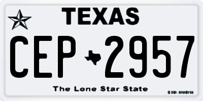 TX license plate CEP2957