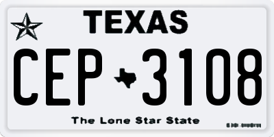 TX license plate CEP3108