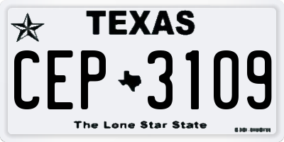 TX license plate CEP3109