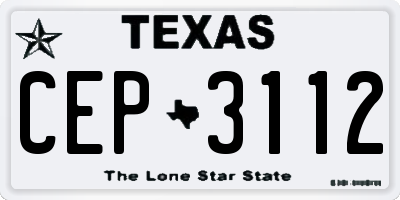 TX license plate CEP3112