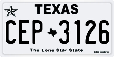 TX license plate CEP3126