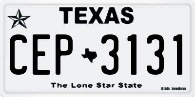 TX license plate CEP3131