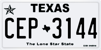TX license plate CEP3144