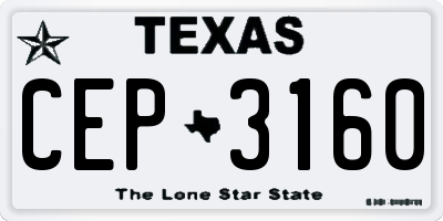 TX license plate CEP3160