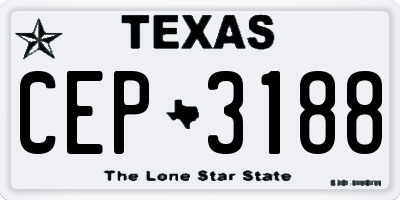 TX license plate CEP3188