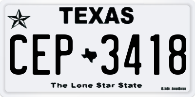 TX license plate CEP3418