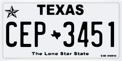 TX license plate CEP3451