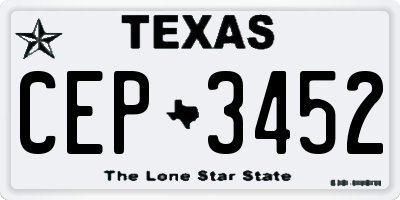 TX license plate CEP3452