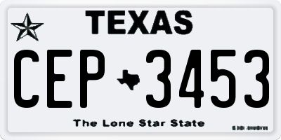 TX license plate CEP3453