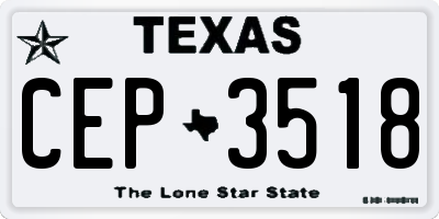 TX license plate CEP3518