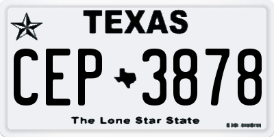 TX license plate CEP3878