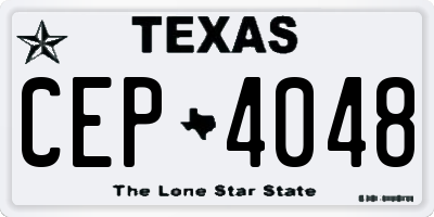 TX license plate CEP4048