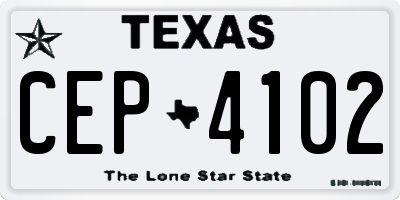 TX license plate CEP4102