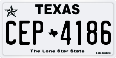 TX license plate CEP4186