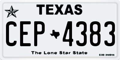 TX license plate CEP4383