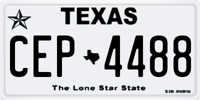 TX license plate CEP4488