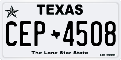TX license plate CEP4508