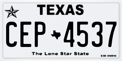 TX license plate CEP4537
