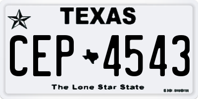 TX license plate CEP4543