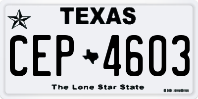 TX license plate CEP4603
