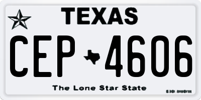 TX license plate CEP4606
