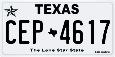 TX license plate CEP4617