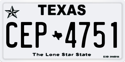 TX license plate CEP4751
