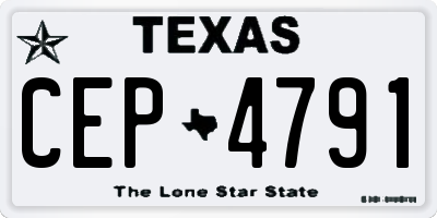 TX license plate CEP4791