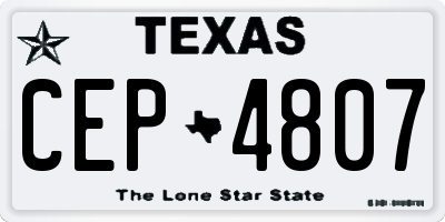 TX license plate CEP4807