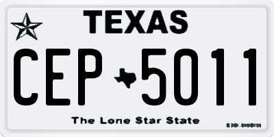 TX license plate CEP5011