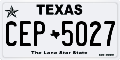TX license plate CEP5027