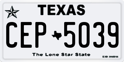 TX license plate CEP5039