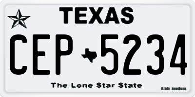 TX license plate CEP5234