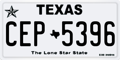 TX license plate CEP5396