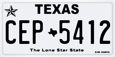 TX license plate CEP5412