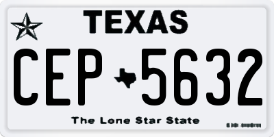 TX license plate CEP5632
