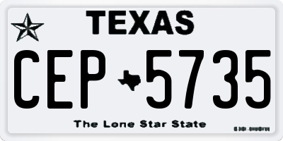 TX license plate CEP5735