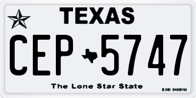 TX license plate CEP5747
