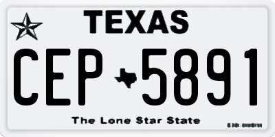 TX license plate CEP5891