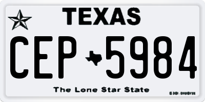 TX license plate CEP5984