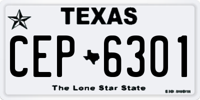 TX license plate CEP6301