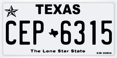TX license plate CEP6315