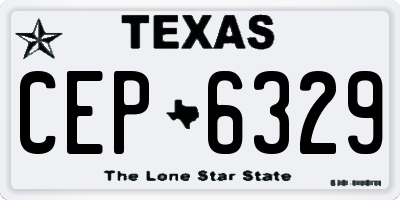 TX license plate CEP6329